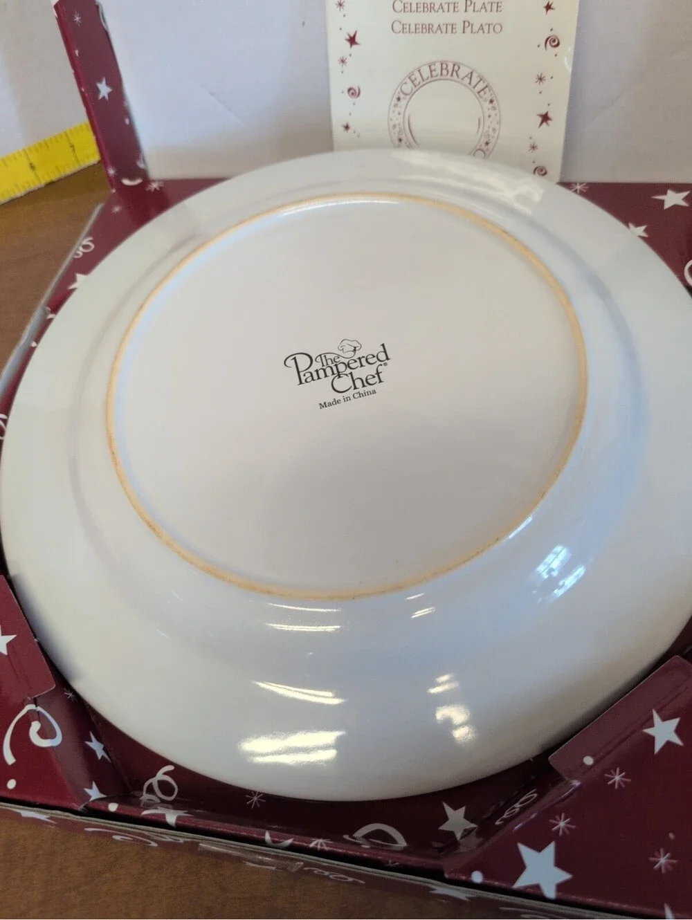 Pampered Chef Celebrate Pattern Ceramic Round Multicolor Dinner Plate
